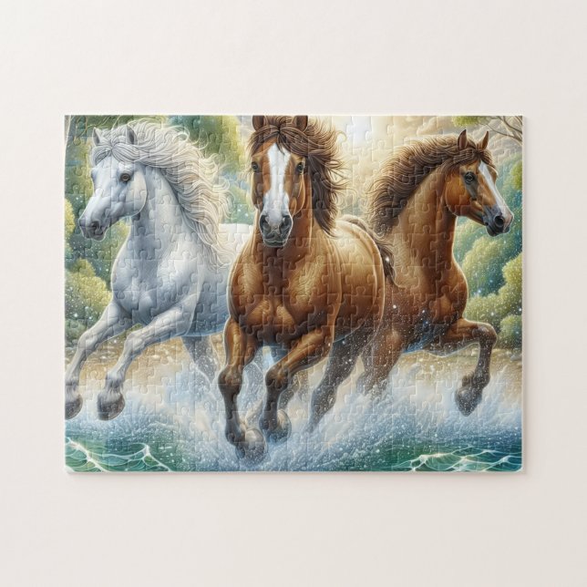 Three Wild Horses Jigsaw Puzzle (Horizontal)