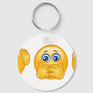 three wise emojis keychain