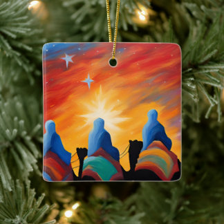 Three Wise Men Abstract Ceramic Ornament