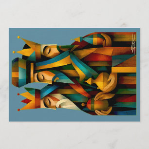 Three Wise Men Abstract Nativity Art Invitation