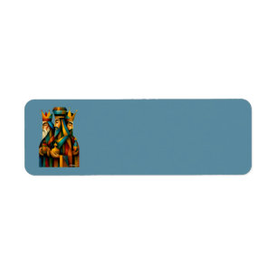 Three Wise Men Abstract Nativity Art Label