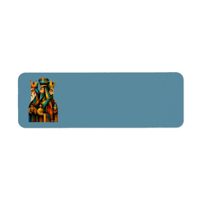 Three Wise Men Abstract Nativity Art  Label (Front)
