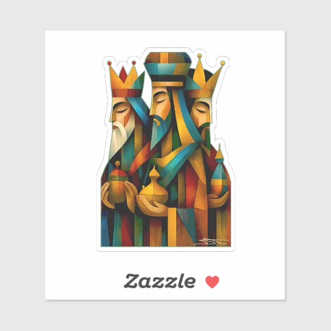 Three Wise Men Abstract Nativity Art  Sticker (Sheet)