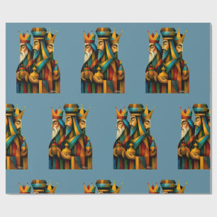Three Wise Men Abstract Nativity Art Wrapping Paper