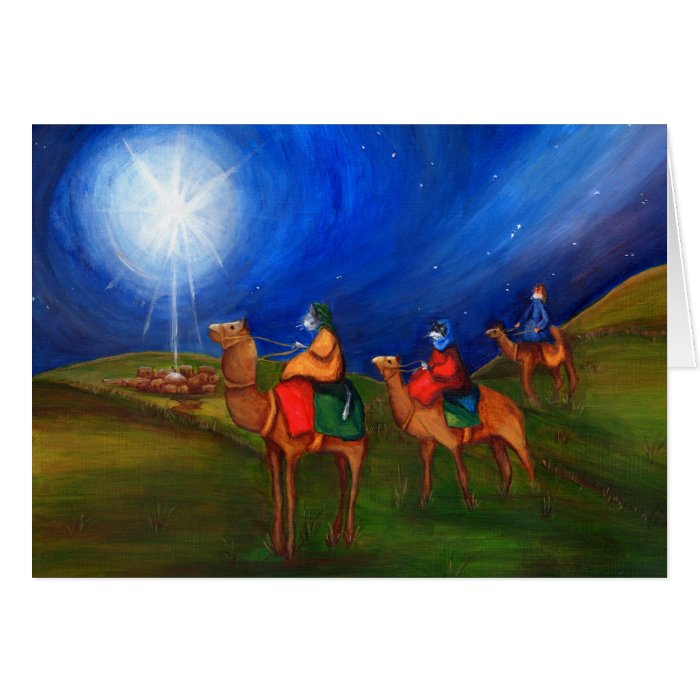 Three Wise Men as Cats, Christmas Card, Religious