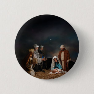 Three Wise Men at the Nativity Pinback Button