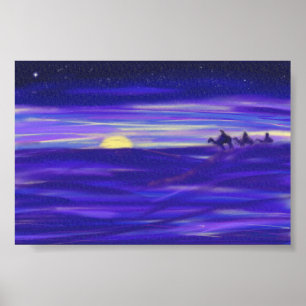 Three Wise Men beautiful watercolor purple Poster