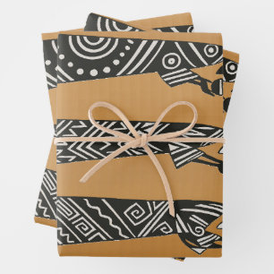 Three Wise Men Black & White Christmas Nativity Wrapping Paper Sheets