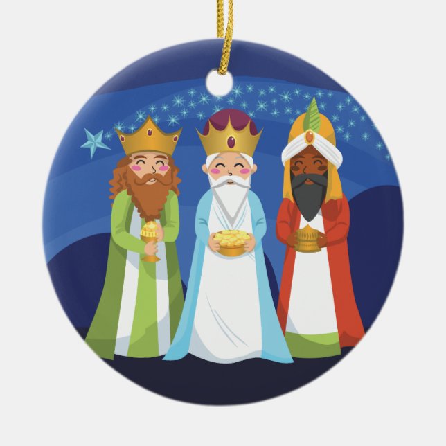Three Wise Men Ceramic Ornament (Front)