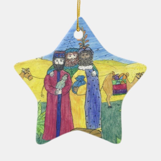 Three wise men ceramic ornament (Front)