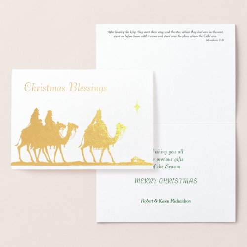 Three Wise Men Christmas Foil Card