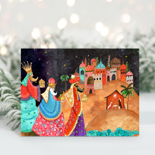 Three Wise men Christmas Holiday Post Card