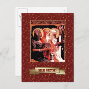 Three Wise Men. Christmas Holiday Postcard