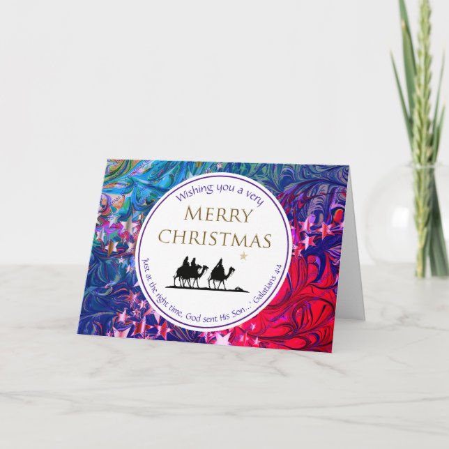 Three Wise Men | CHRISTMAS STARS | Scripture Holiday Card (Front)
