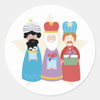 Three Wise Men Classic Round Sticker by Windmilldesigns at Zazzle