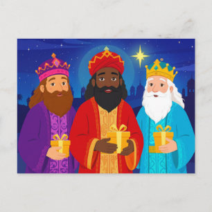 Three Wise Men Epiphany Christmas Star Holiday Postcard