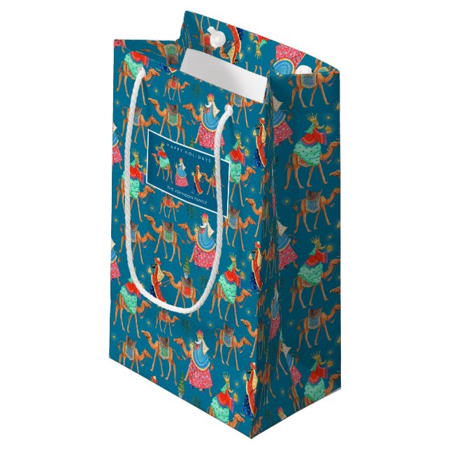 Three Wise Men Los Reyes magos Christmas holiday Small Gift Bag (Front Angled)
