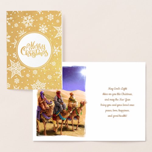 Three Wise Men Luxury Real Foil Christmas Cards