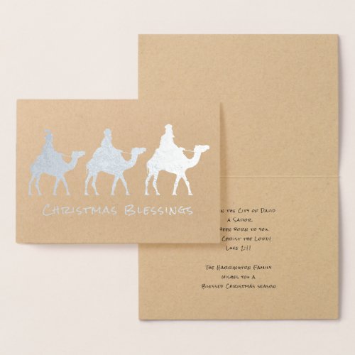 Three Wise Men Magi Christmas Blessings Foil Card