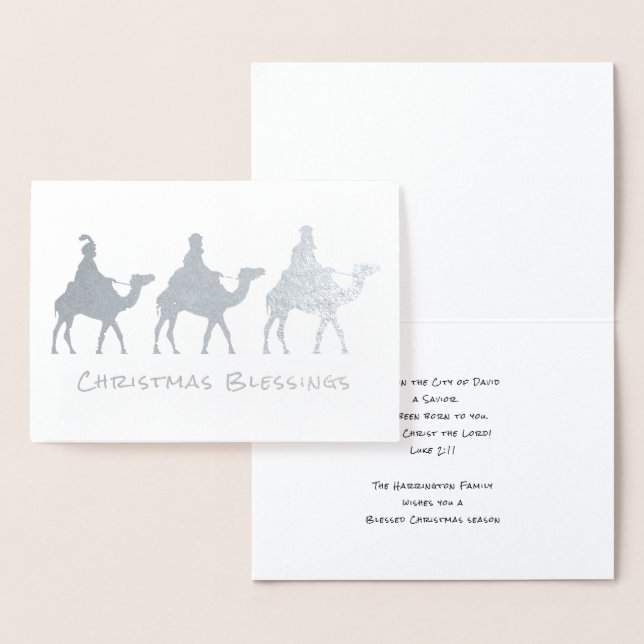 Three Wise Men Magi Christmas Blessings Foil Card (Display)