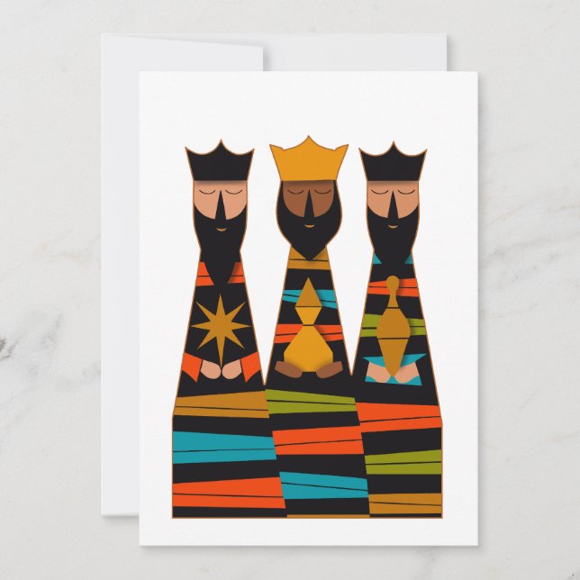 Three Wise Men Modern Mid-Century Invitation (Front)