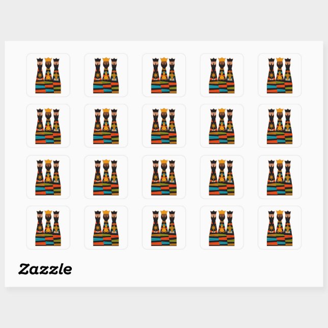 Three Wise Men Modern Mid-Century Square Sticker (Sheet)