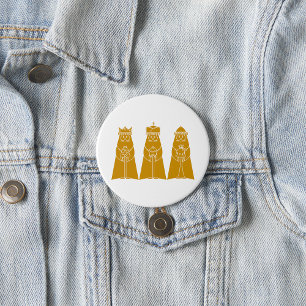 Three Wise Men Modern Nativity Kings Button