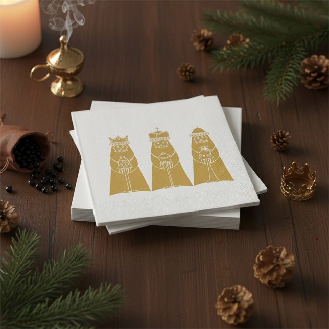 Three Wise Men Modern Nativity Kings Napkins (Creator Uploaded)