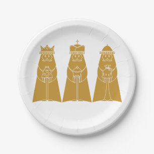 Three Wise Men Modern Nativity Kings Paper Plates