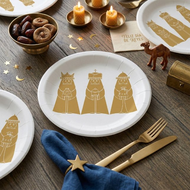 Three Wise Men Modern Nativity Kings Paper Plates (Creator Uploaded)