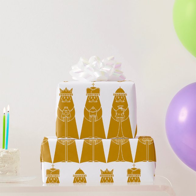 Three Wise Men Modern Nativity Kings Wrapping Paper (Creator Uploaded)