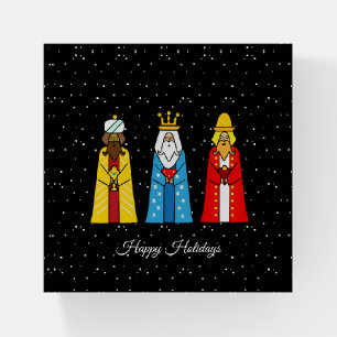 Three Wise Men on Black Paperweight