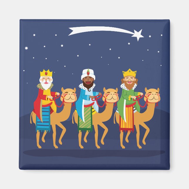 Three Wise Men On Camel Magnet (Front)