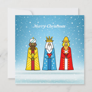 Three Wise Men on Light Blue Card