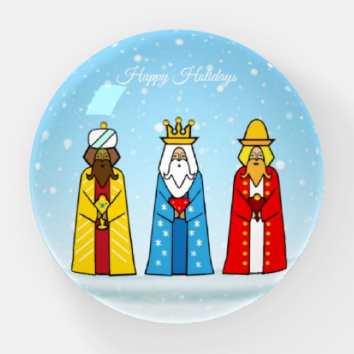 Three Wise Men on Light Blue Paperweight