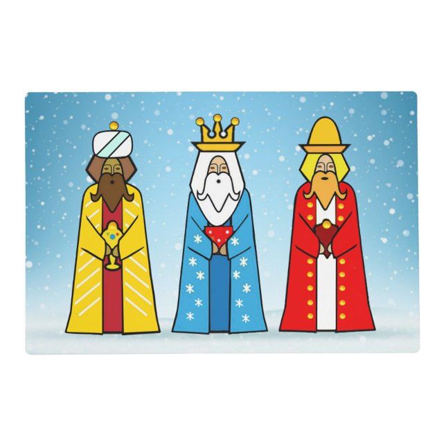 Three Wise Men on Light Blue Placemat (Front)