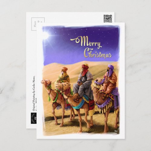 Three Wise Men Painting Christmas Postcards