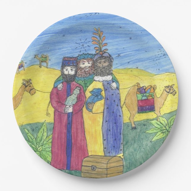 Three wise men paper plates (Front)