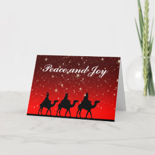 THREE WISE MEN PEACE AND JOY CUSTOM CHRISTMAS CARD