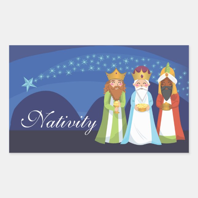 Three Wise Men Rectangular Sticker (Front)