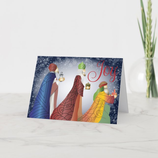 Three Wise Men Religious Christmas Card (Front)