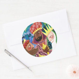 Three Wise men religious Christmas Holiday Classic Round Sticker