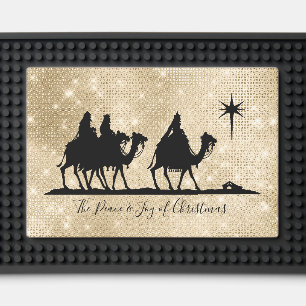 Three Wise Men Silhouette Black/Gold ID424 Bar Mat