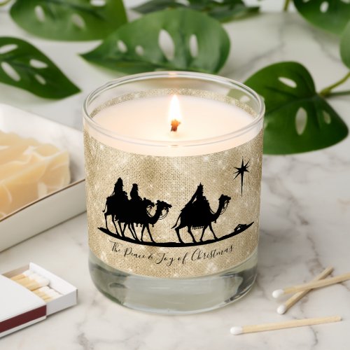 Three Wise Men Silhouette BlackGold ID424 Scented Candle
