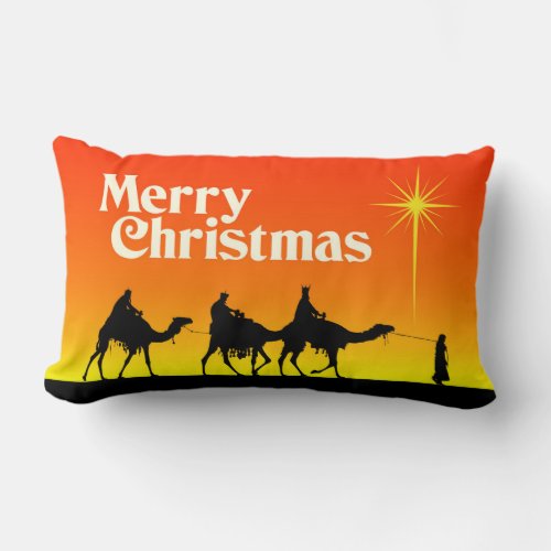 Three Wise Men Star of Bethlehem Christmas Accent  Lumbar Pillow