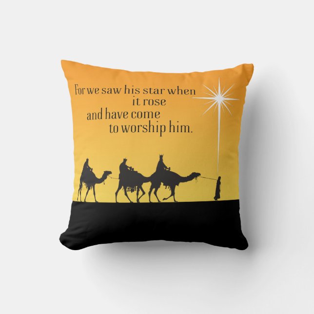 Three Wise Men Star of Bethlehem Christmas Accent  Throw Pillow (Front)