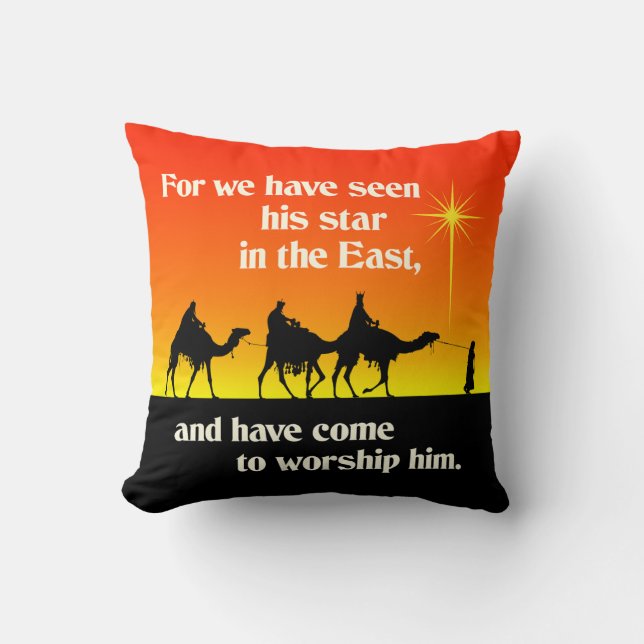Three Wise Men Star of Bethlehem Christmas Accent  Throw Pillow (Front)