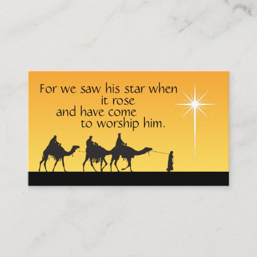 Three Wise Men Star of Bethlehem Christmas Enclosure Card