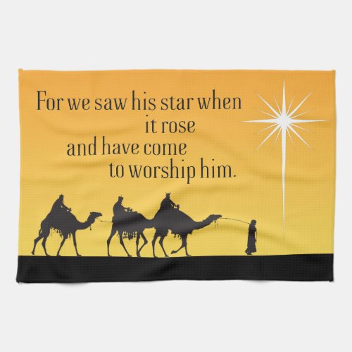 Three Wise Men Star of Bethlehem Christmas Kitchen Towel
