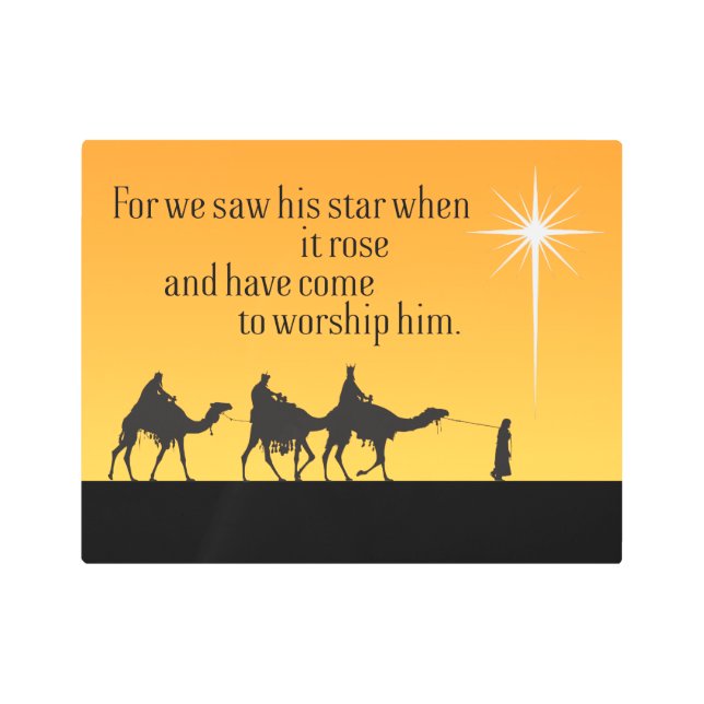 Three Wise Men Star of Bethlehem Christmas Metal P Print (Front)